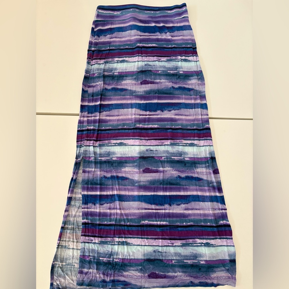 Source Unknown Multicolor Striped A-Line Skirt